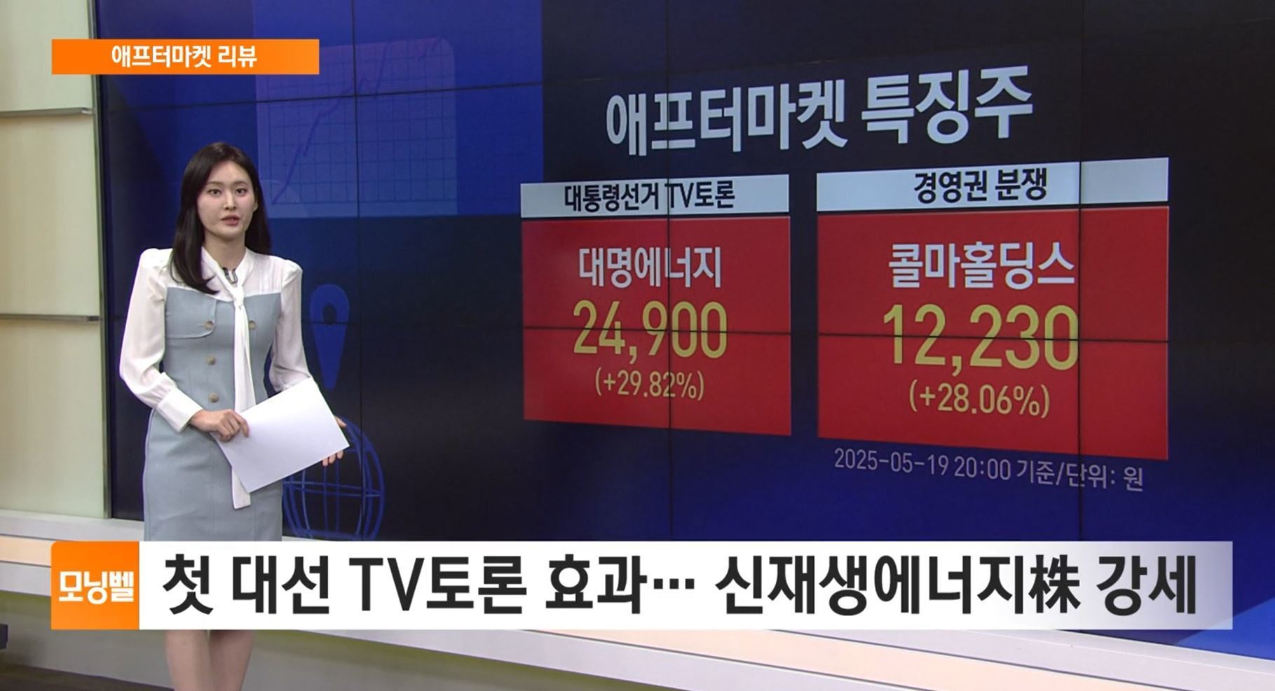 애프터마켓 리뷰] 첫 대선 TV토론 효과… 신재생에너지株 강세 - SBS Biz