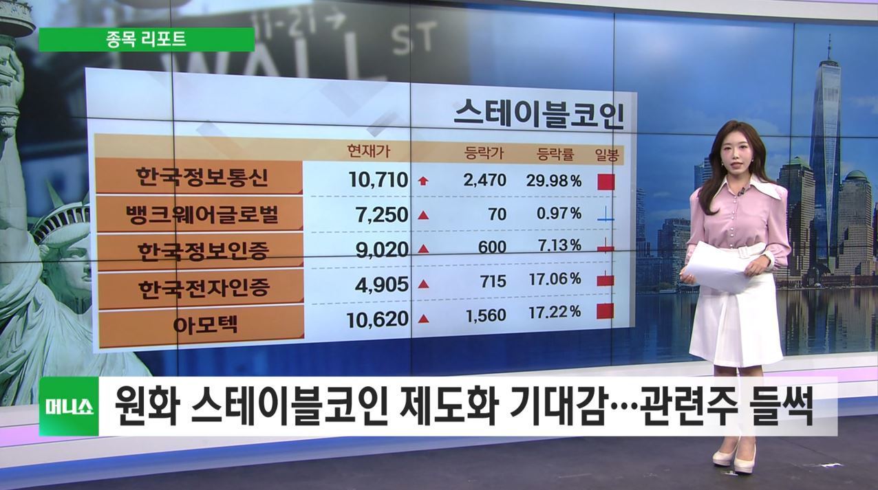 [종목리포트] 원화 스테이블코인 제도화 기대감···관련주 들썩