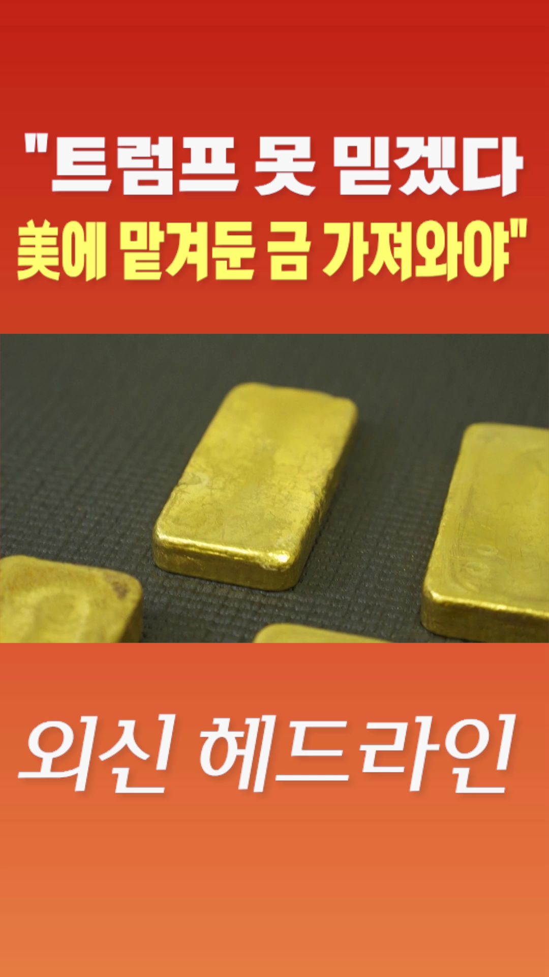 [숏폼] 트럼프 못 믿겠다 美에 맡겨둔 금 가져와야
