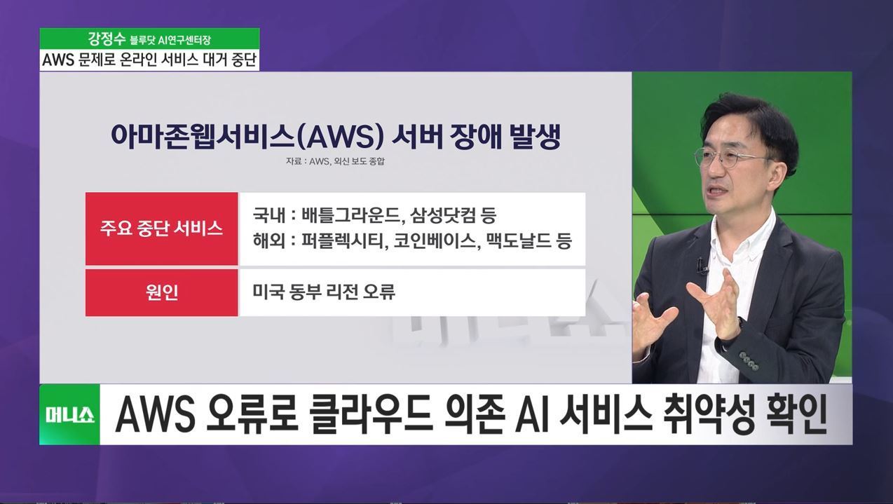 [투자 노하우] AWS 서버 오류에 세계 곳곳 대규모 서비스 장애 - 뉴스 썸네일 이미지